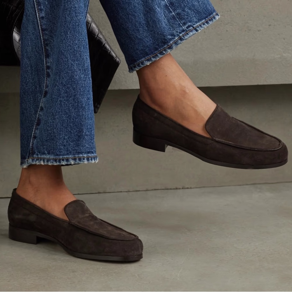 Emme Parsons Danielle Brown Suede Loafers Size 38